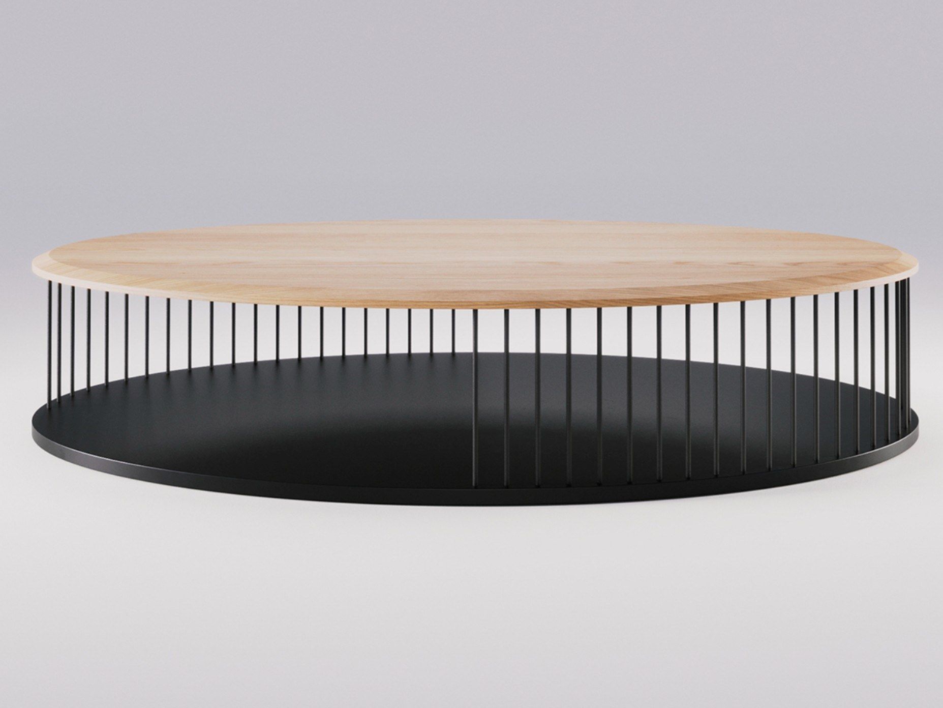 Овальный низкий журнальный столик из массива дерева Wewood MEMÓRIA ARCH-00028498 - Вид №2