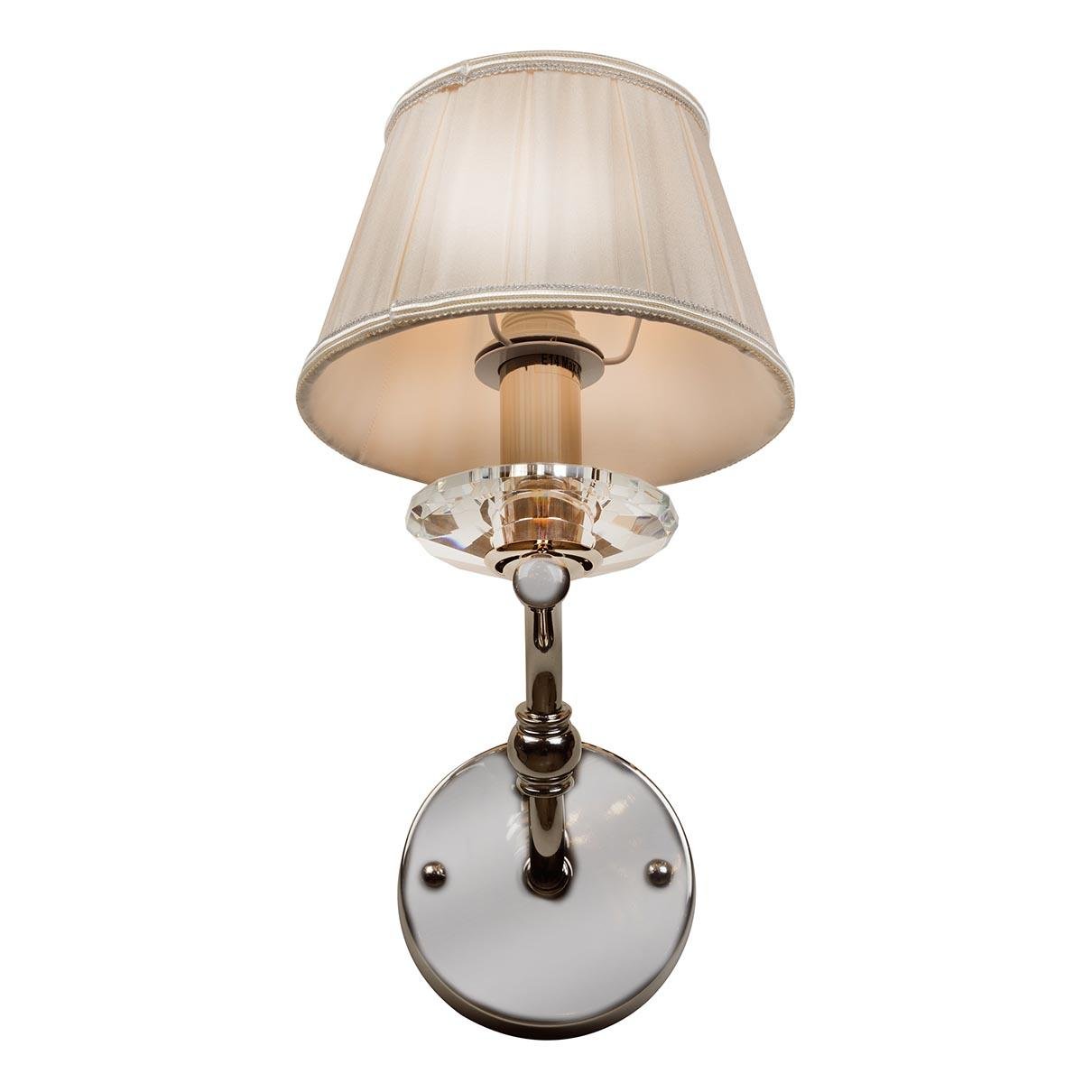 Бра с абажуром белое Vivaldi 85125/1B CR ILAMP VIVALDI 00-3949135 Бежевый;хром - Вид №1