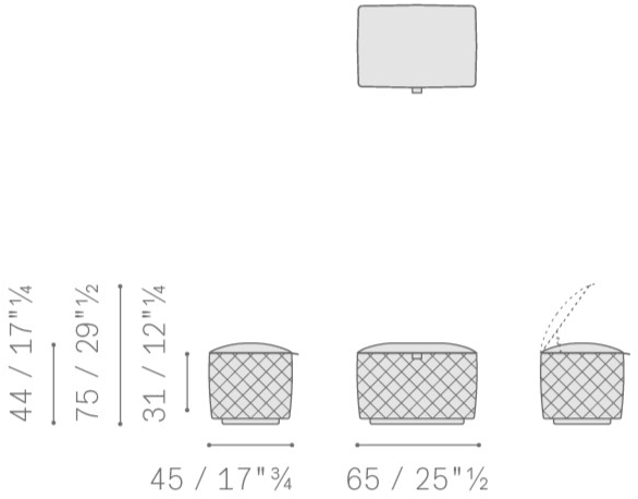 Poltrona Frau Прямоугольный пуф-контейнер из кожи La collezione - mobili e complementi sun-id-1475932 - Вид №6