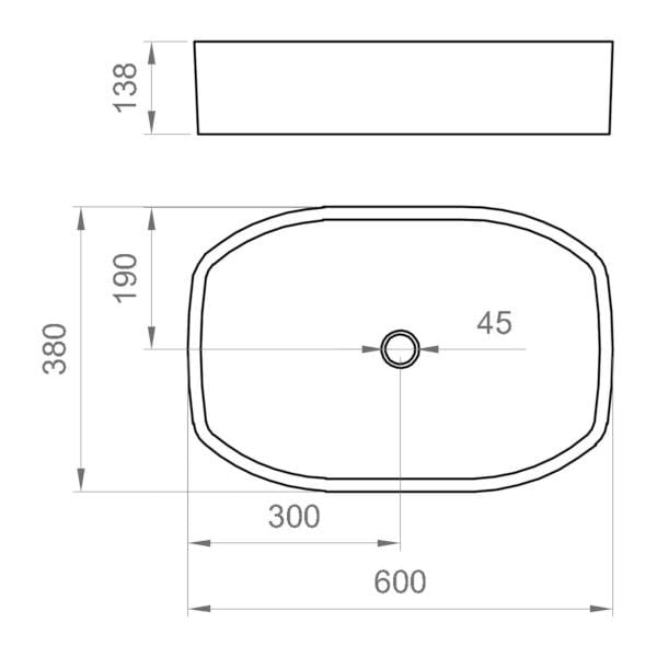 Керамическая прямоугольная столешница Ercos MUSA ARCH-00075562 - Вид №4