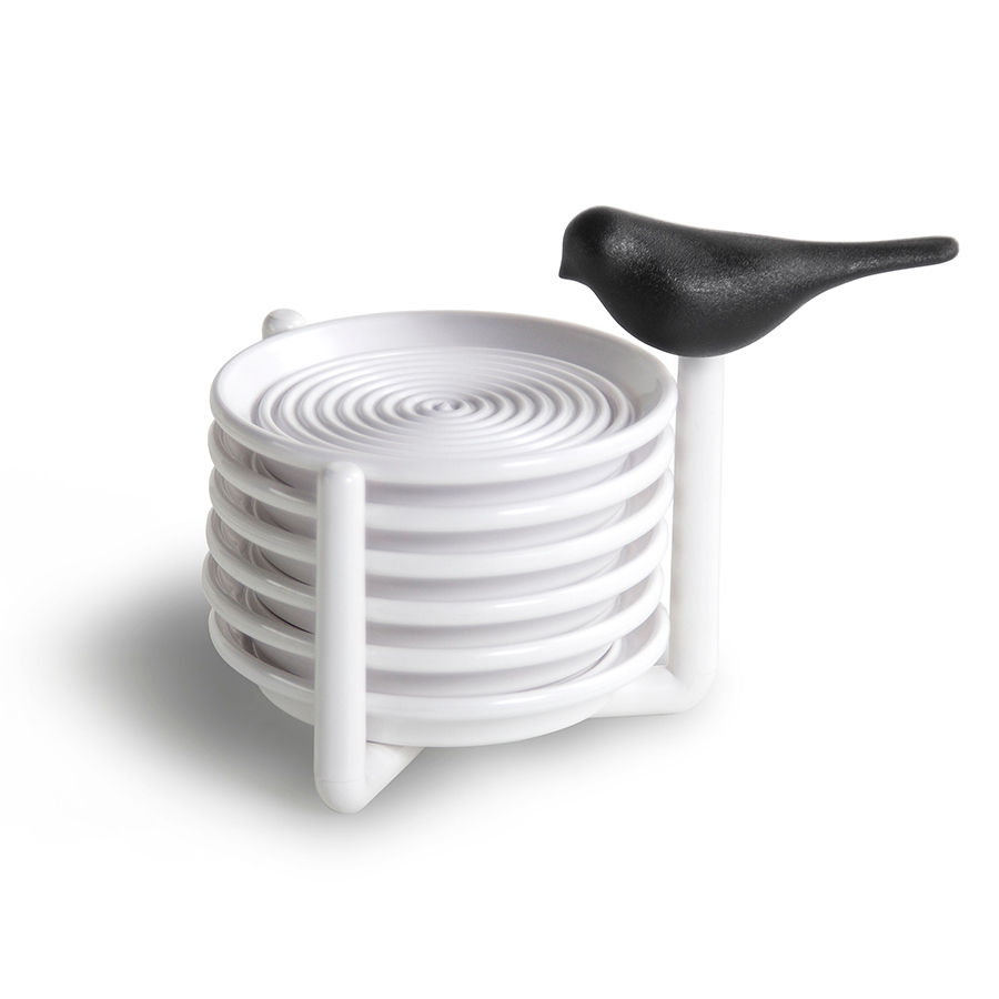 QL10303-BK Подставочная салфетка под стакан Пластмассовая Qualy Великобритания 