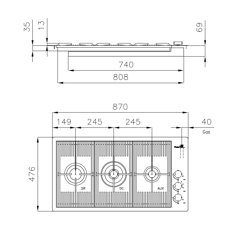 7680008 Варочная панель Milanello Copper - 7680 008 Fosterspa  - Вид №1