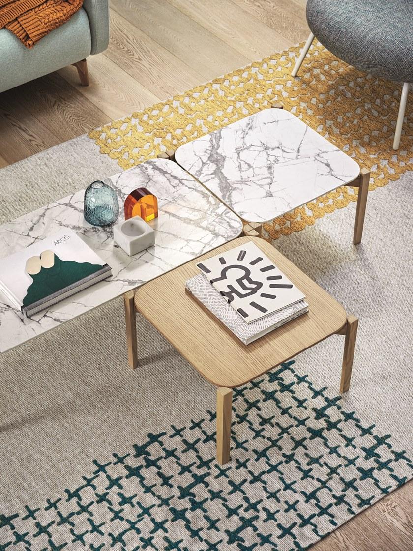 Calligaris Квадратный журнальный столик из керамики с эффектом мрамора Palette Cs5129-q - Вид №7