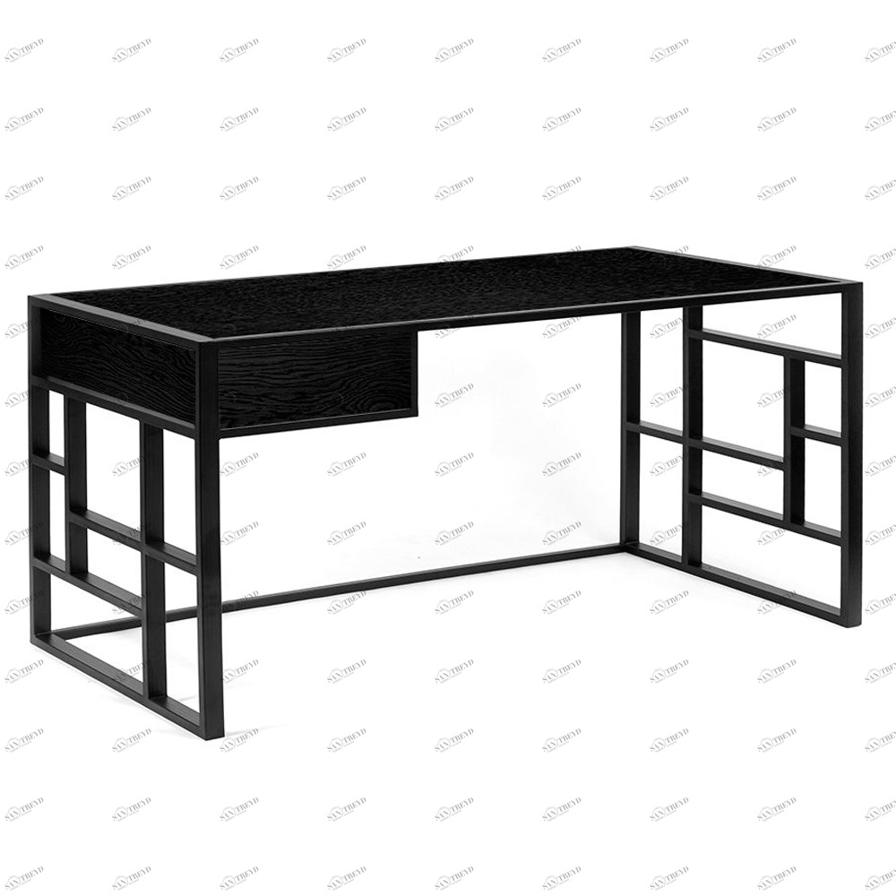 Письменный стол черный дуб с ящиком Millenium lite 2 black INTELLIGENT DESIGN ПИСЬМЕННЫЕ СТОЛЫ MILLENIUM 260936 Черный 