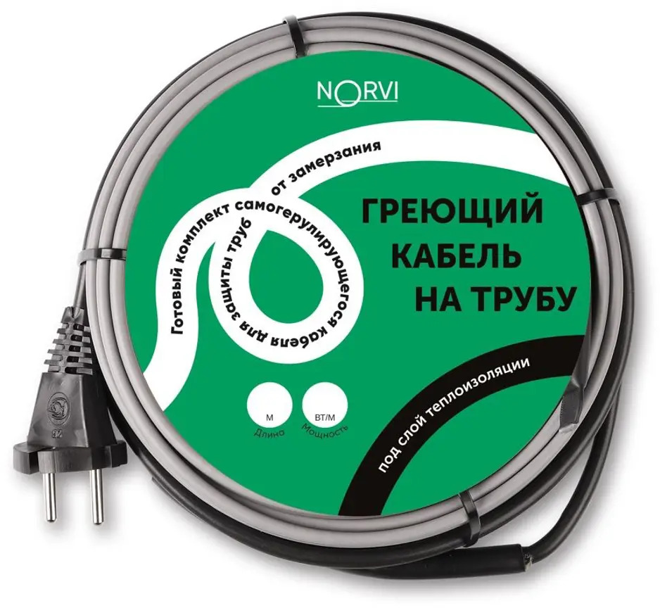 90999717 Греющий кабель для обогрева снаружи трубы Norvi Onpipe 12 м 192 Вт STLM-0432565