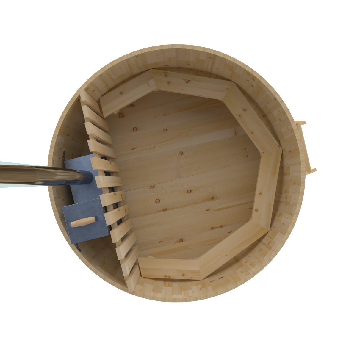 1612 Фурако из кедра D=2.1 с внутренней печкой. Высота 1,0м. Исполнение "Стандарт". Alyarus  - Вид №3