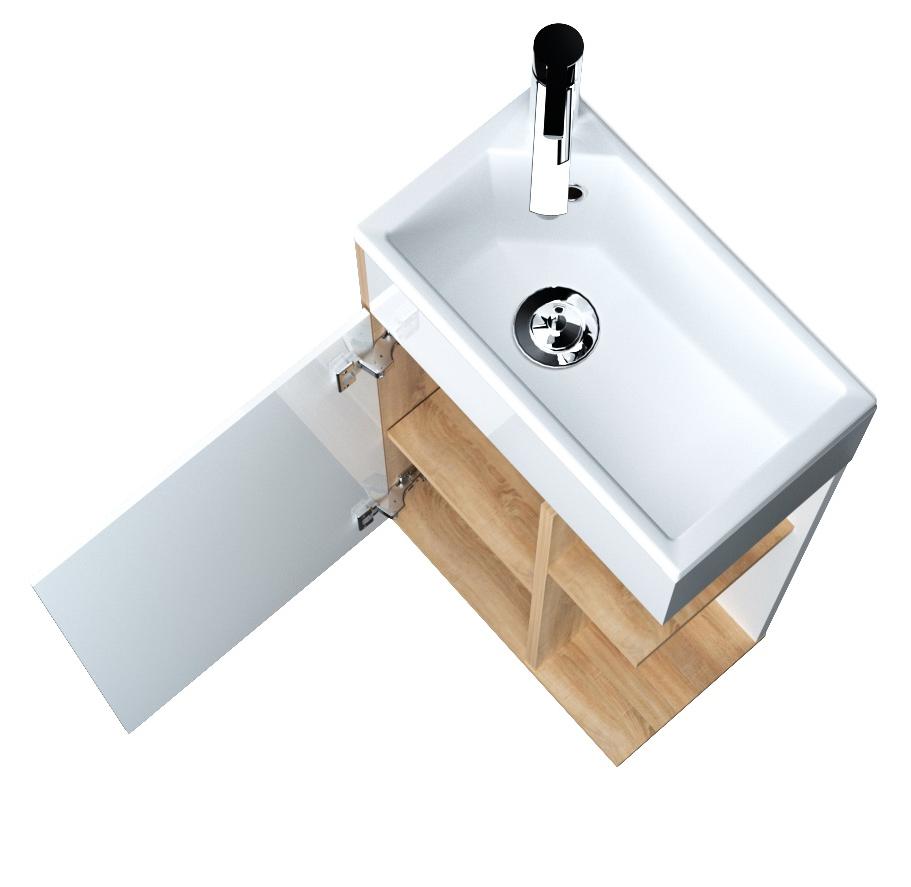 У85930 Тумба с раковиной Laura 40Н 1д. Дуб Сонома 1 Marka Laura