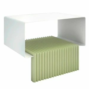 Маленькая прикроватная тумбочка бело-зеленая Tesla-С BRAGIN DESIGN  256627 Белый;зеленый