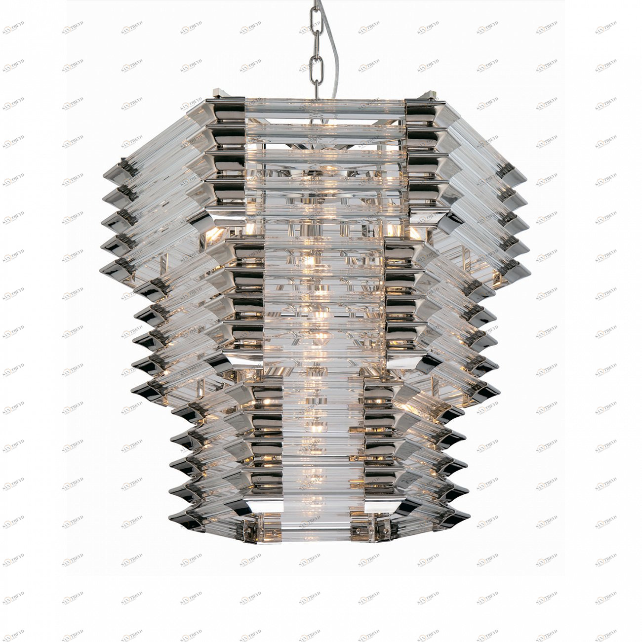 Светильник подвесной 51х60 см никель Wren KG0970P-12 nickel DELIGHT COLLECTION ДИЗАЙНЕРСКИЕ 00-3883091 Прозрачный;серебро 