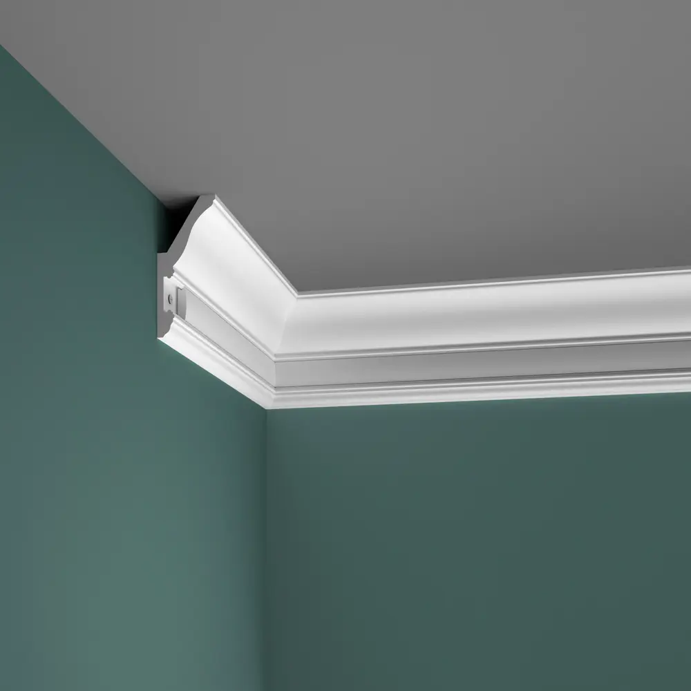 90255973 Плинтус потолочный Ecopolimer KP090.40, дюрополимер, 90 мм, 200 см, цвет белый, под покраску STLM-0822505