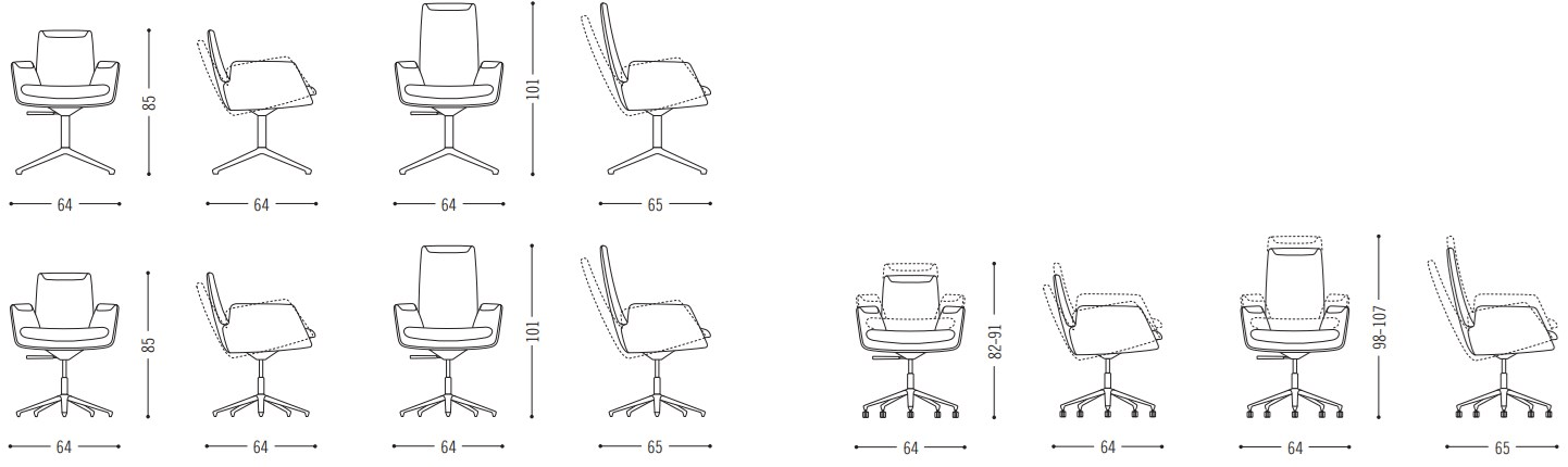 COR Офисный стул 5 спиц с подлокотниками Cordia sun-id-1390137 - Вид №3