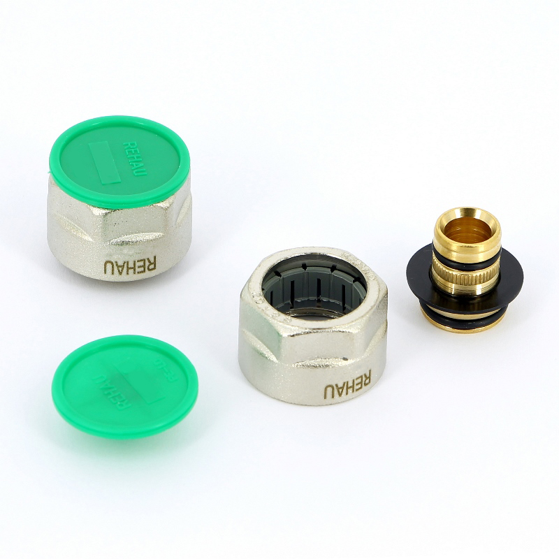 Соединитель обжим-В никелированный для трубы RAUTITAN stabil REHAU 3/4"х20(2,9) 266462003