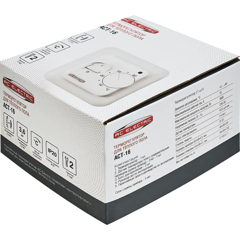 Терморегулятор AC Electric для систем теплого пола с механическим управлением 89346616 STLM-0941372 - Вид №4