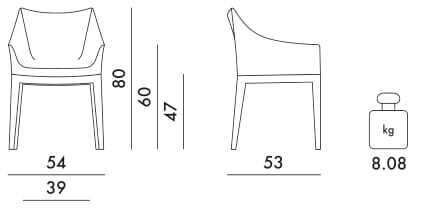Стул из искусственной кожи с подлокотниками Kartell MADAME ARCH-00051290 - Вид №16