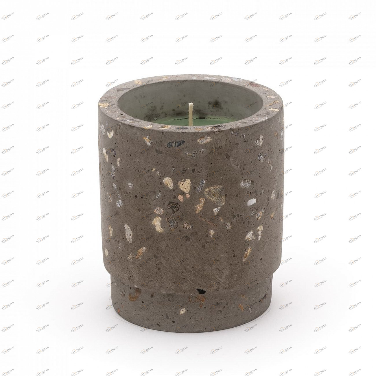 Свеча в подсвечнике из бетона 10,5х9 см серая Green Possessed Dark jungle SELETTI  00-3883347 Серый 