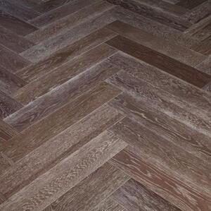 Паркет Ёлка Marco Ferutti Hermitage Грей Дуб Любая на выбор с брашью (Текстурированная) 610х122 мм.