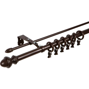 Карниз двухрядный Classic 300 см металл цвет коричневый