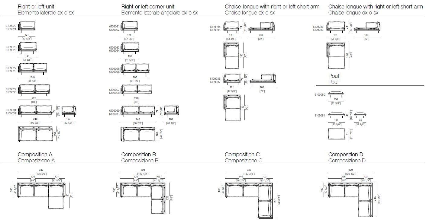 Arketipo 2-местный тканевый диван Auto-reverse sun-id-1494470 - Вид №4