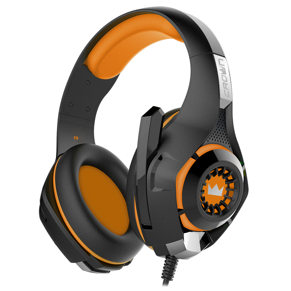 CMGH-102T Orange Гарнитура игровая cmgh-102t black&orange (подключение usb, встроенная аудио карта, частотный диапазон: 20гц-20,000 гц ,кабель 2.1м,размер d 250мм) Crown Santreyd  - Вид №1