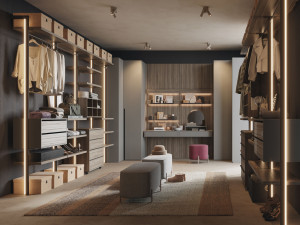 Шкаф для одежды со стойками и обшивкой