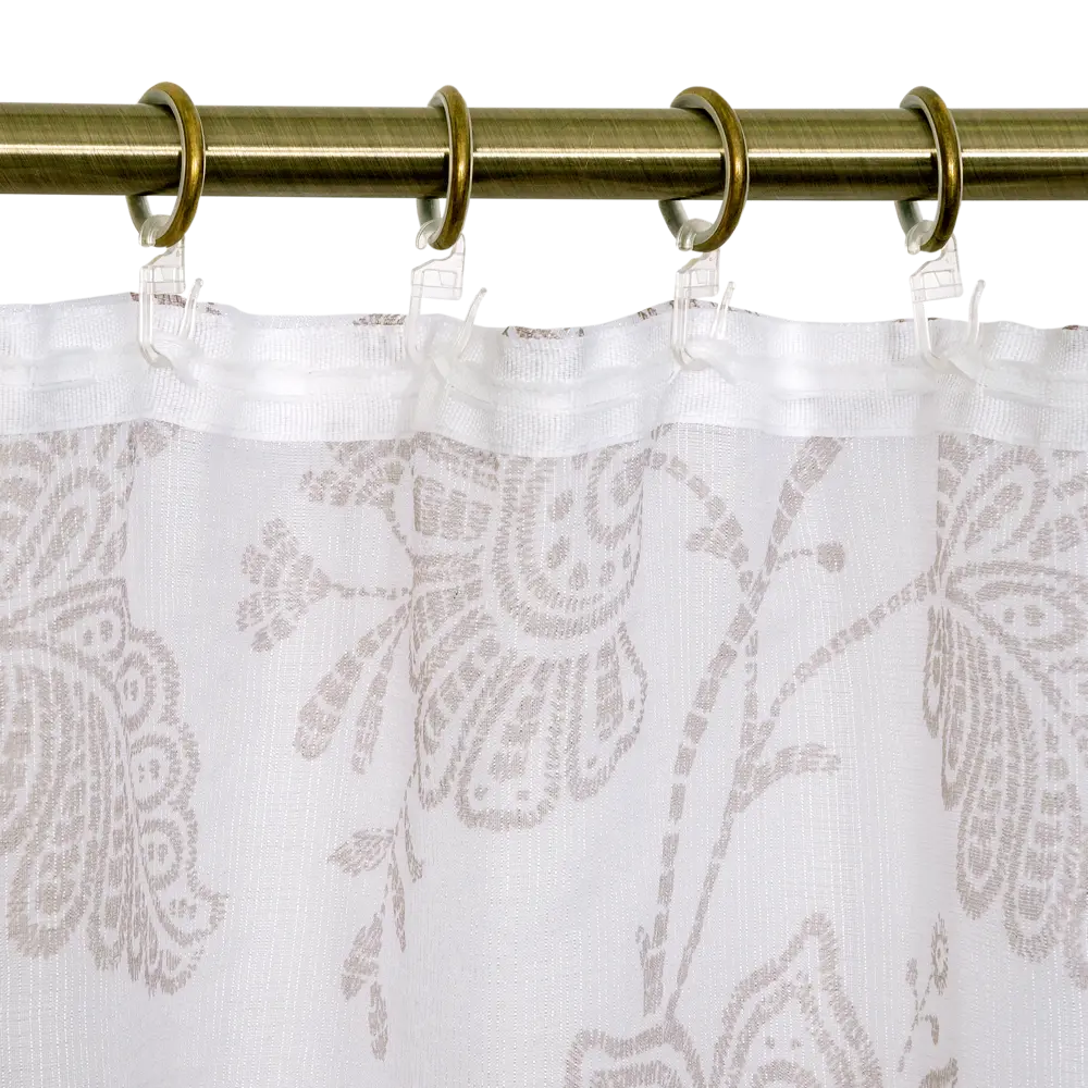 Тюль на ленте «Королевский цветок» 300х260 см цвет белый WITERRA STLM-2139975 - Вид №5