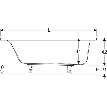 554.306.01.1 Прямоугольная ванна Geberit Renova Plan Geberit  - Вид №3