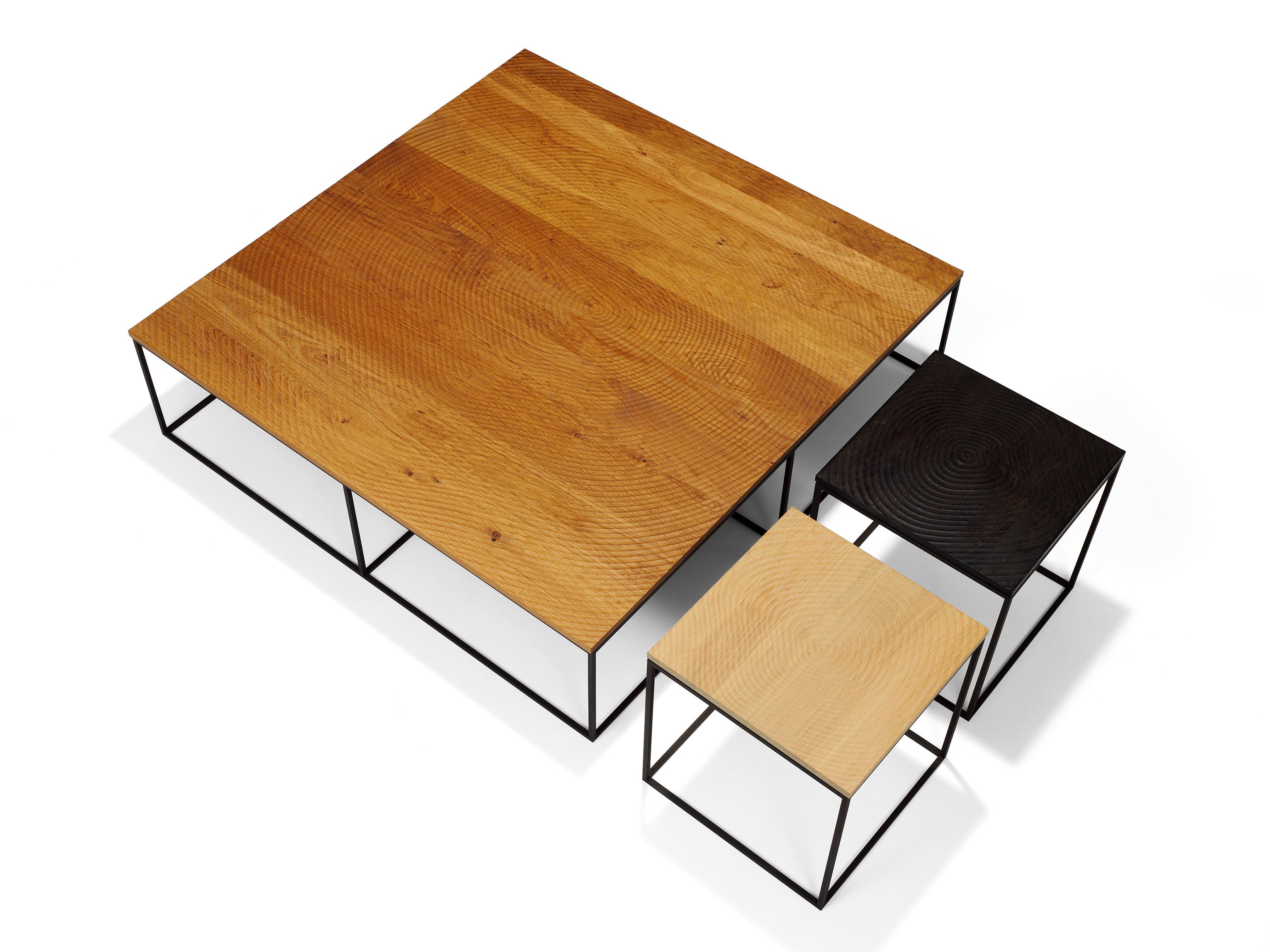 Стальной и деревянный квадратный журнальный столик Linteloo LOG ARCH-00122297 - Вид №1