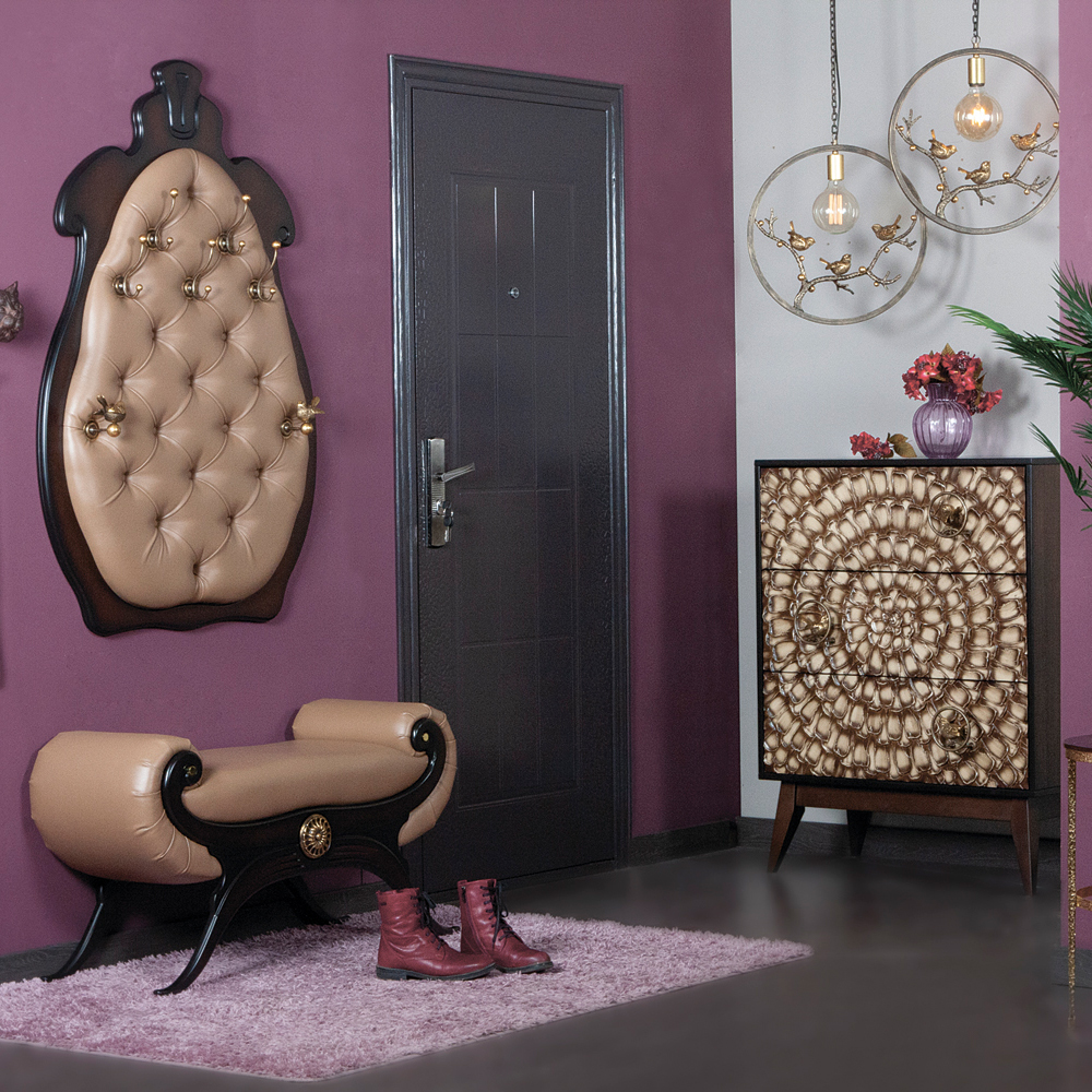 11554,11555 Настенная прихожая Квин Каштан Капучино 1 BOGACHO 4627155816483, 4627155816346 - Вид №3