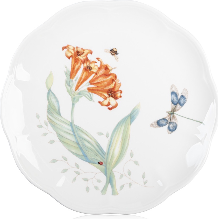 10524867 Lenox Тарелка акцентная Lenox "Бабочки на лугу.Стрекоза" 23см Фарфор 