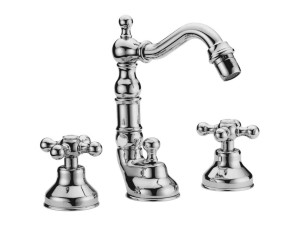 Смеситель для биде с 3 отверстиями для пола с поворотным горлышком