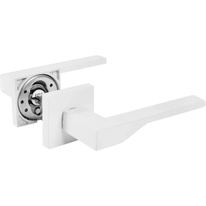 Ручки на розетке алюминий Канноли 128 мм цвет матовый белый