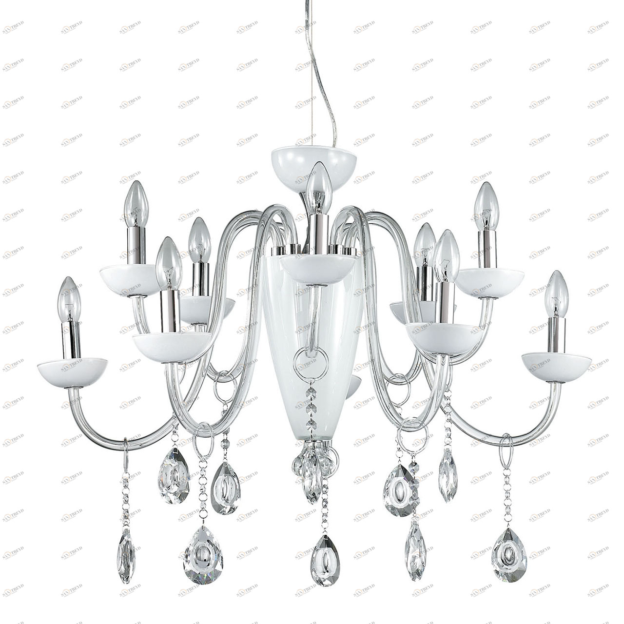 Люстра дизайнерская Opposite белая, хром Camelia SP11 IDEAL LUX ДИЗАЙНЕРСКИЕ, CAMELIA BIANCO 057275 Белый 