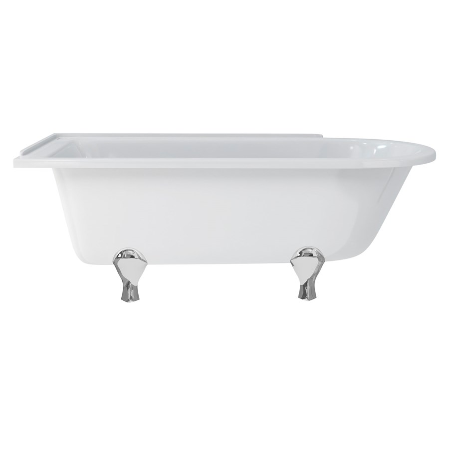 Burlington Hampton 170см душевая ванна с роскошными ножками для левой руки Левая рука с ножками Luxury Classic в черном цвете E13 L3B  - Вид №6