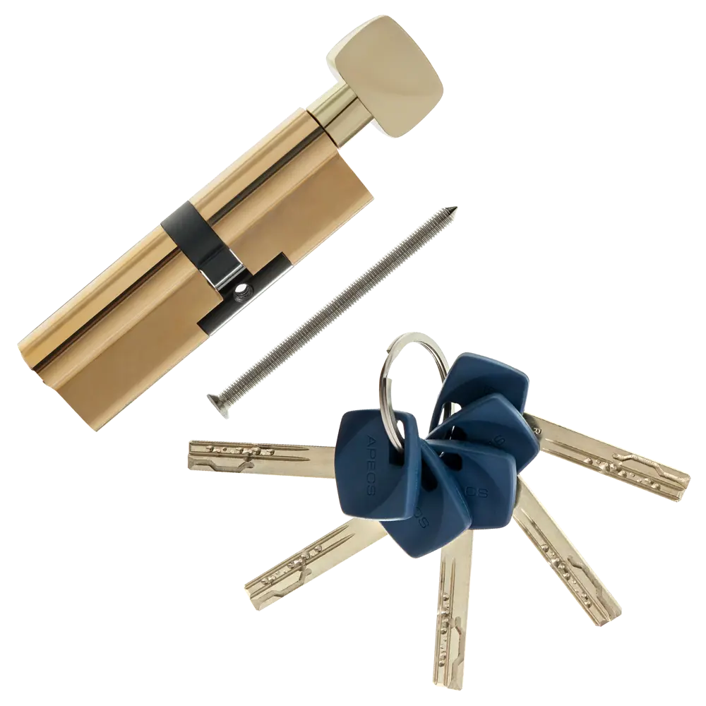 Цилиндр Apecs Premier XR-100(45C/55)-C15-G, 45x55 мм, ключ/вертушка, цвет золото ЦИЛИНДР APECSXR-100(45C/55)-C15-G КЛ-ВЕР STLM-2051753 - Вид №1