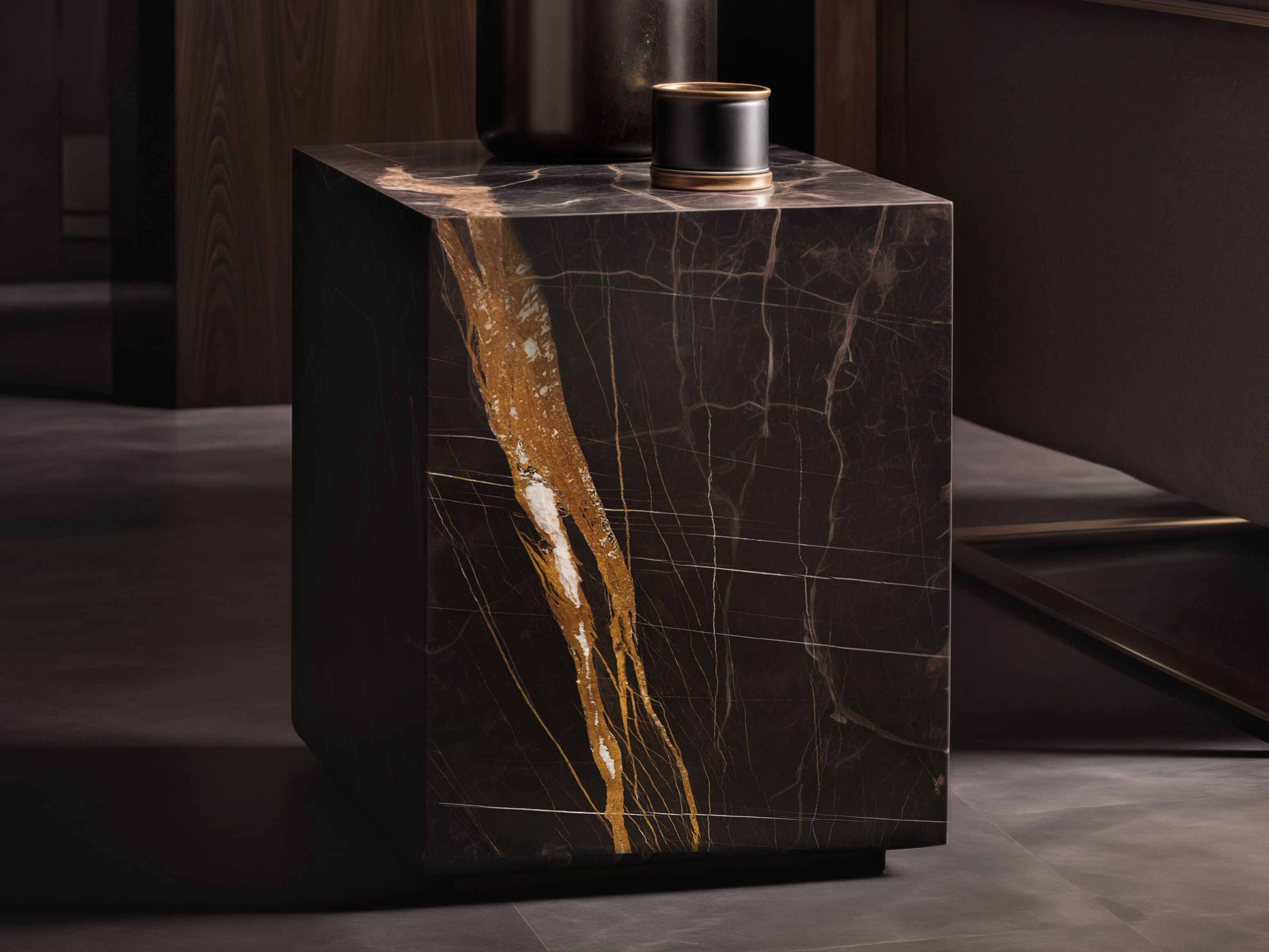 Квадратный мраморный журнальный столик Sahara Noir Wayne Enterprises Home Collection WE-169 ARCH-00028045