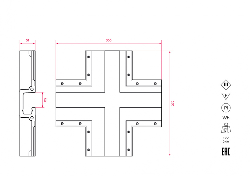 SN 312 Соединительный элемент (перекрестие 90/90) для Stellanova SABER 50  - Вид №3