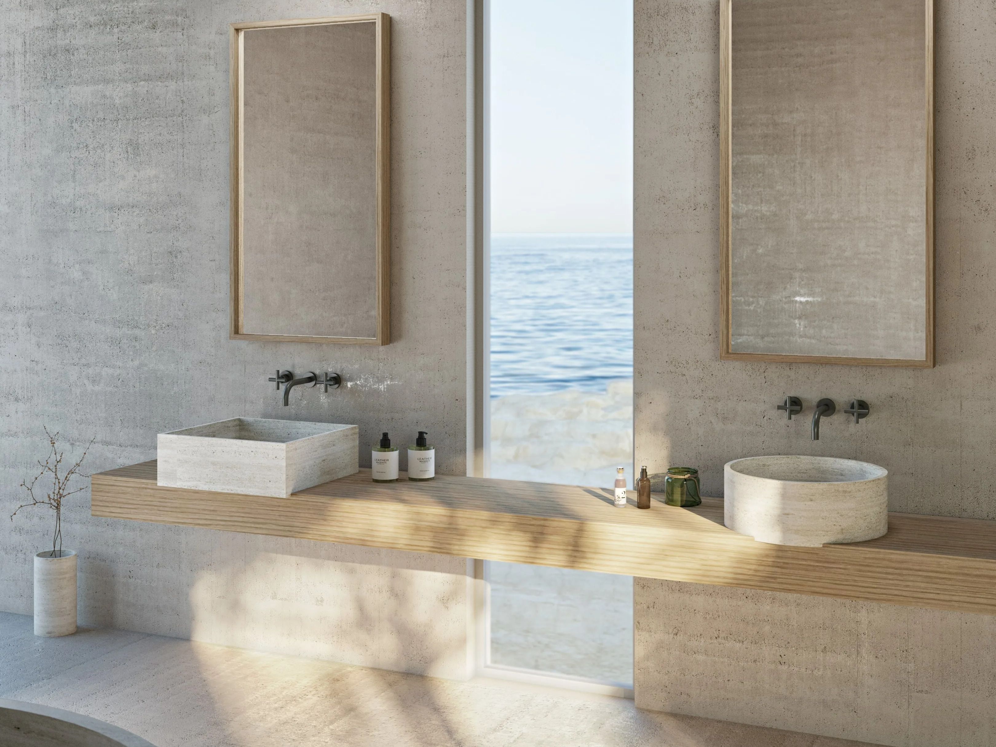 Круглый умывальник из натурального камня Davani Parallel ARCH-00144556 - Вид №3