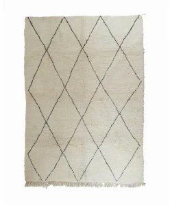 AFOLKI Прямоугольный шерстяной коврик с длинным ворсом и геометрическими мотивами Beni ourain Taa1140be