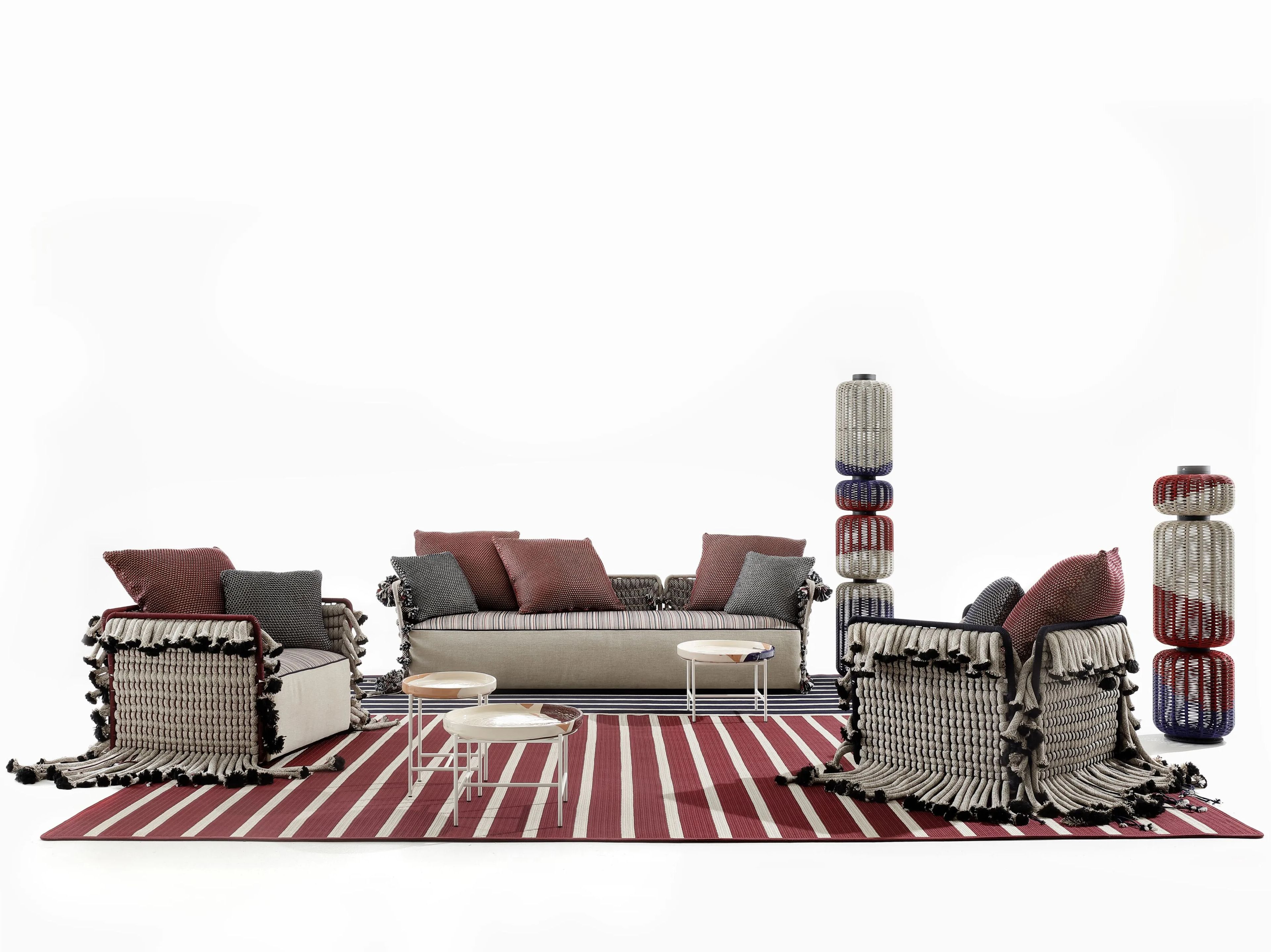 Квадратный ковер ручной работы из полосатой ткани Nodo Italia Antonio Marras + Nodo Italia ARCH-00061920 - Вид №3