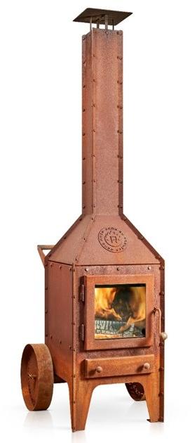 RB73 Отдельно стоящий дровяной уличный камин из стали Corten ™  Rb-1004  - Вид №1