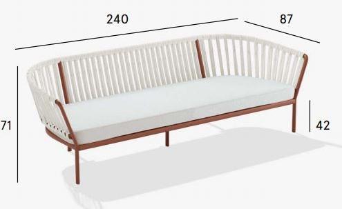 FAST 3-местный садовый диван из алюминия и ткани Ria 7613 - Вид №7