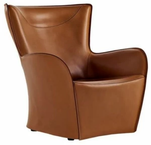 Molteni & C. Кожаное кресло Bergere с подлокотниками Mandrague