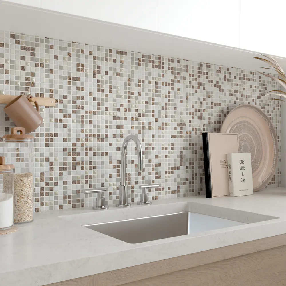 Мозаика Kreaforta из стекла и мрамора для ванной и кухни 30×30 см 89412211 STLM-1567994 - Вид №4