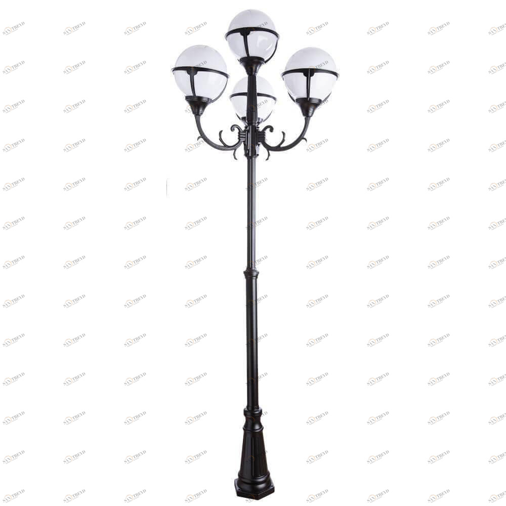Садово-парковый светильник черно-белый с 4 плафонами Arte Lamp Monaco ARTE LAMP ФОНАРЬ 00-3895273 Белый;черный 