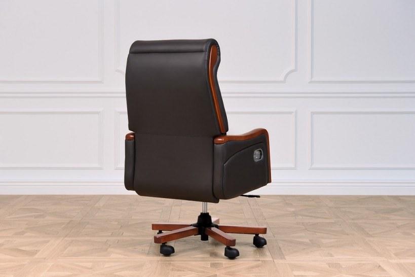 Arrediorg.it® Кожаное кресло для руководителя с регулируемой высотой  A033 black  - Вид №1