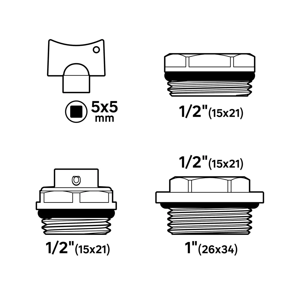 Монтажный комплект для радиатора MONLID 1"x1/2" сталь белый 7 шт. 89374501 STLM-2068336  - Вид №2