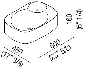 Встроенная раковина под столешницу овальная Agape Nivis sun-id-1479937 - Вид №2