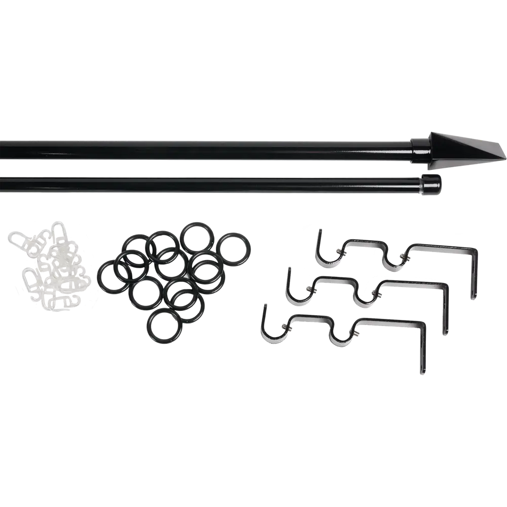 Карниз двухрядный раздвижной Inspire160-300 см D16-19 цвет чёрный 81976822 STLM-2141405  - Вид №1