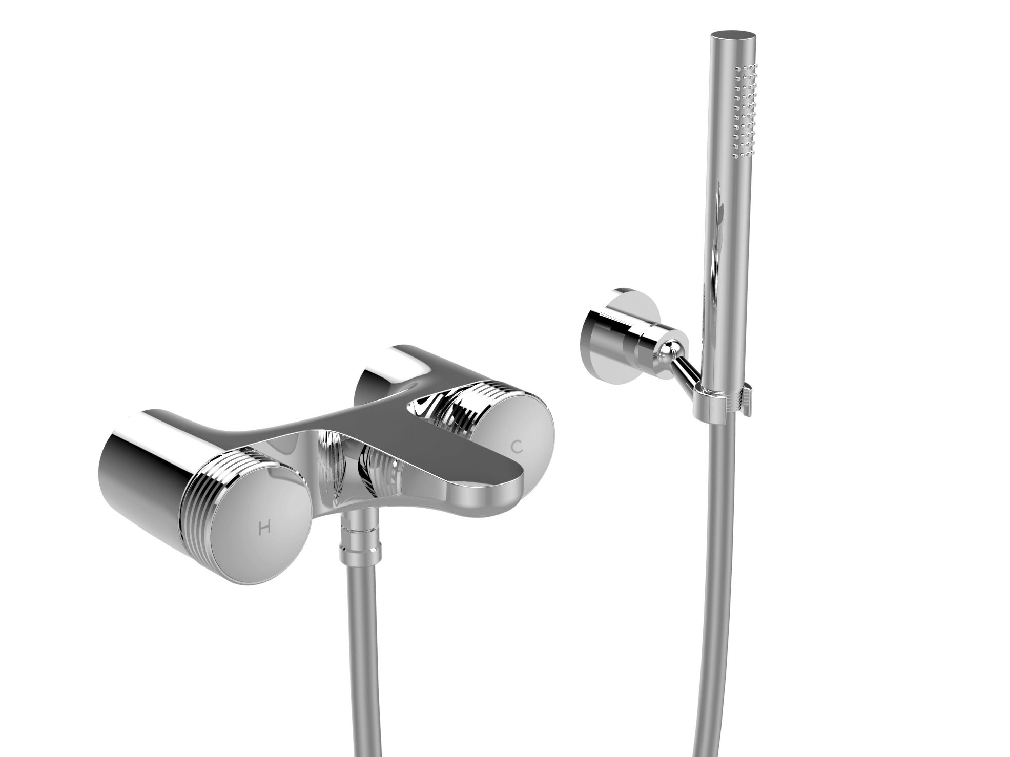 Хромированный латунный смеситель для душа с ручным душем FIMA CARLO FRATTINI текстура ARCH-00121662 - Вид №1