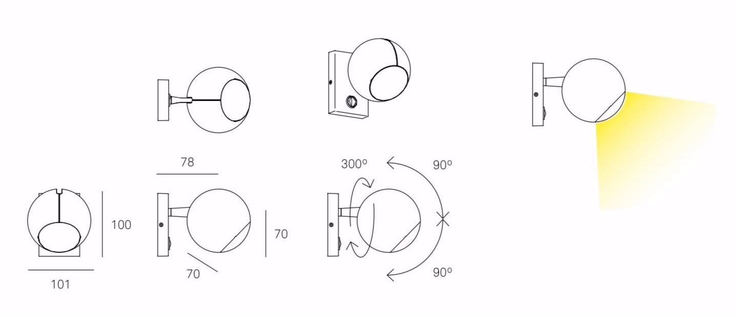 Milan Iluminacion Светодиодный настенный светильник из абс Bo-la 6536 - Вид №2